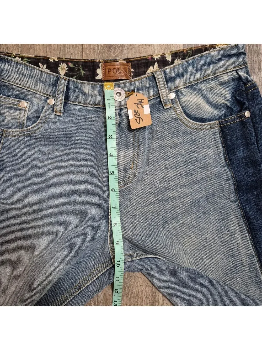 POL Jeans Women's Size 24 Light Wash Denim Two Tone Straight Leg Jeans - Picture 9 of 10